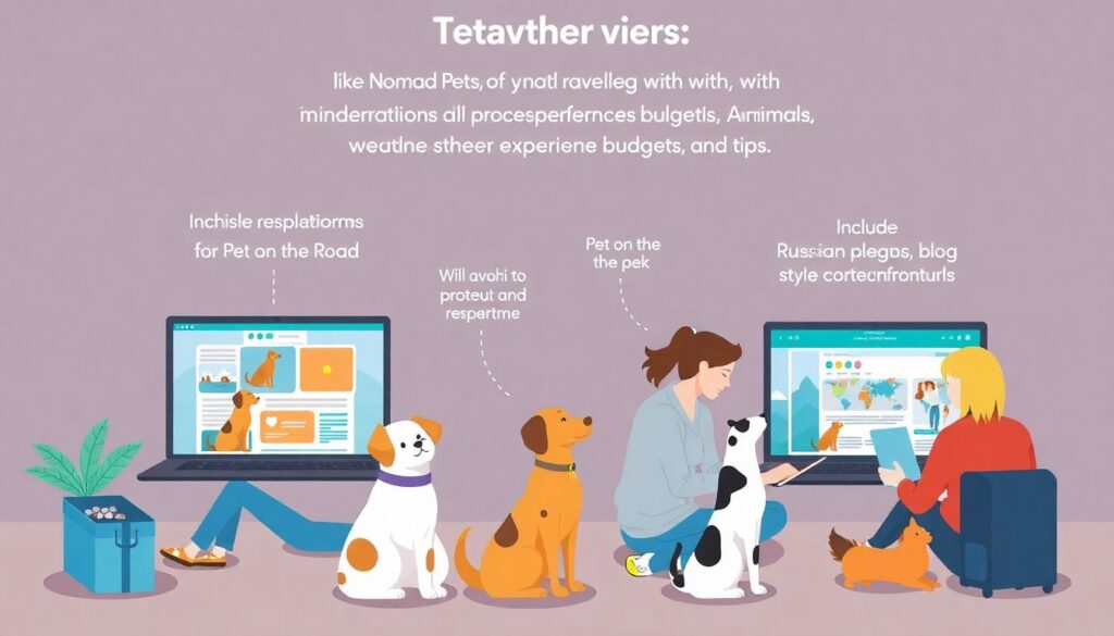 Финансовое планирование для семей с домашними животными во время путешествий Финансовое планирование для семей, которые путешествуют с домашними животными - иллюстрация