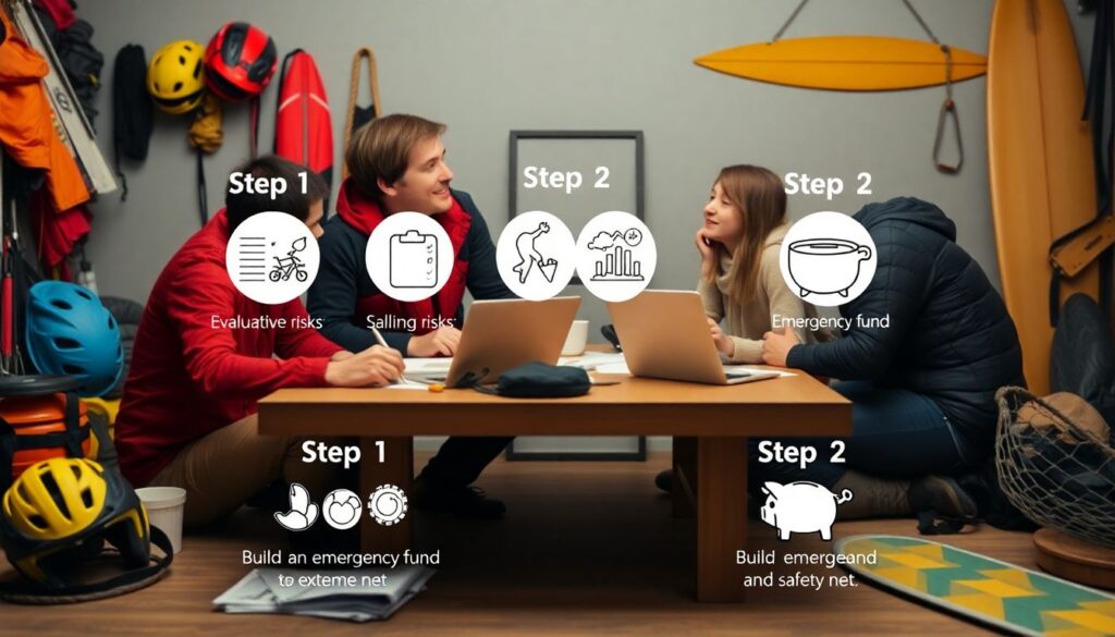 Финансовое планирование для семей, увлечённых экстремальными видами спорта Финансовое планирование для семей, которые занимаются экстремальными видами спорта - иллюстрация
